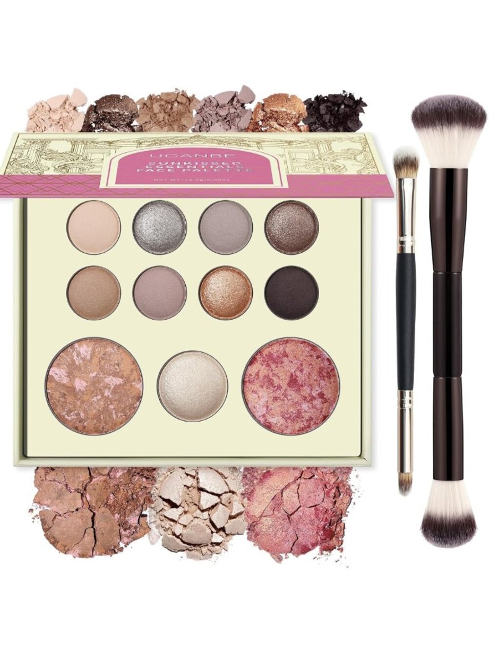 All-in-One Makeup Palette Set - Blush, Highlighter, Bronzer, 8 Eyeshadows